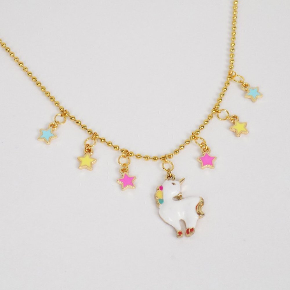 y2k vintage charm necklace star choker summer unicorn dainty ball chain 90s